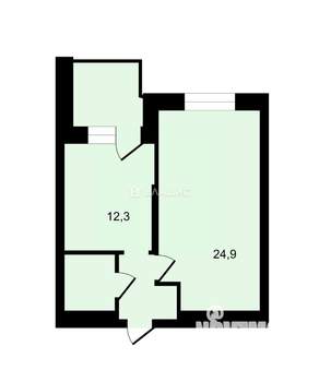 1-к квартира, вторичка, 50м2, 2/6 этаж