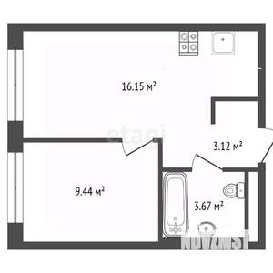 1-к квартира, вторичка, 32м2, 8/9 этаж