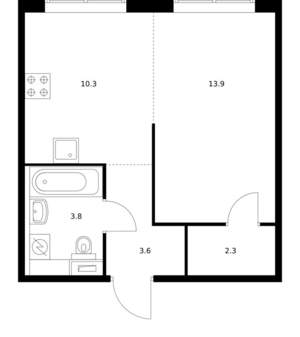 1-к квартира, вторичка, 34м2, 4/9 этаж