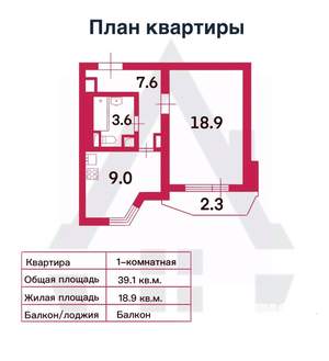 1-к квартира, вторичка, 39м2, 23/25 этаж