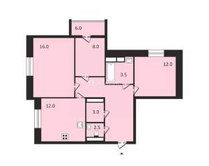 3-к квартира, вторичка, 64м2, 3/8 этаж