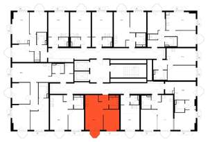 1-к квартира, вторичка, 37м2, 6/9 этаж