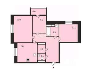 3-к квартира, вторичка, 64м2, 3/8 этаж