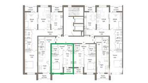 1-к квартира, вторичка, 40м2, 6/9 этаж