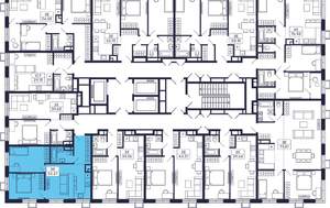 2-к квартира, строящийся дом, 52м2, 20/28 этаж