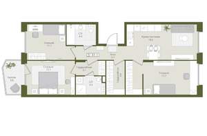 3-к квартира, вторичка, 81м2, 6/8 этаж