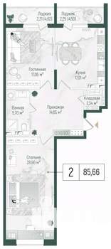 2-к квартира, вторичка, 90м2, 9/10 этаж