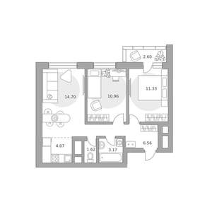 3-к квартира, вторичка, 55м2, 11/25 этаж