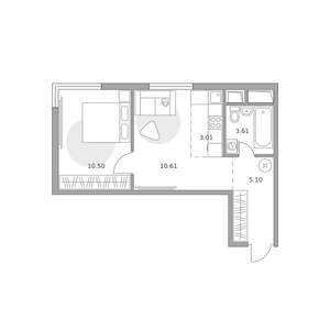 2-к квартира, вторичка, 33м2, 2/14 этаж