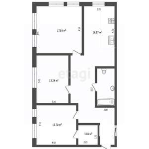 3-к квартира, вторичка, 84м2, 3/25 этаж