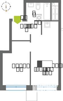 1-к квартира, вторичка, 33м2, 17/31 этаж