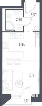 Студия квартира, строящийся дом, 26м2, 6/30 этаж