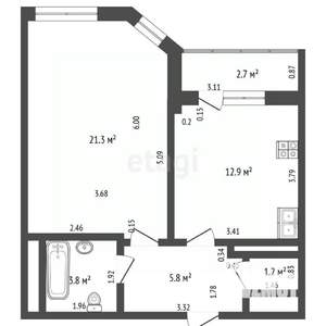 1-к квартира, вторичка, 45м2, 13/23 этаж