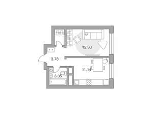 1-к квартира, вторичка, 33м2, 15/24 этаж