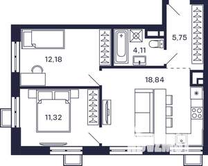 2-к квартира, строящийся дом, 52м2, 11/28 этаж