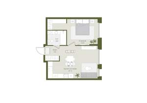 1-к квартира, вторичка, 43м2, 1/8 этаж