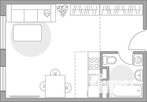 Студия квартира, строящийся дом, 30м2, 6/6 этаж