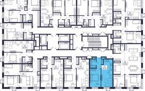 1-к квартира, строящийся дом, 40м2, 28/28 этаж
