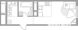 2-к квартира, вторичка, 35м2, 12/14 этаж