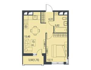 1-к квартира, вторичка, 37м2, 2/15 этаж