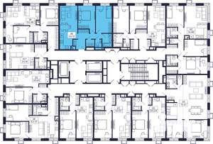 2-к квартира, строящийся дом, 63м2, 17/28 этаж
