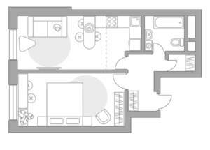 2-к квартира, строящийся дом, 42м2, 15/22 этаж