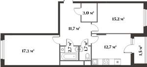 2-к квартира, вторичка, 62м2, 3/6 этаж