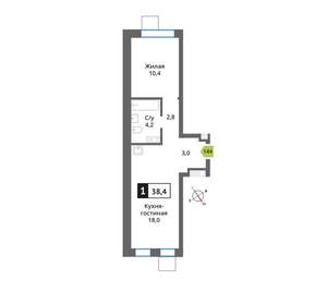1-к квартира, вторичка, 38м2, 5/6 этаж