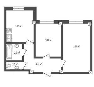 2-к квартира, вторичка, 48м2, 2/25 этаж