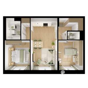2-к квартира, вторичка, 53м2, 6/9 этаж