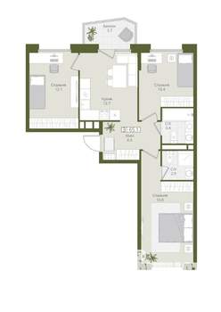 3-к квартира, вторичка, 65м2, 2/8 этаж