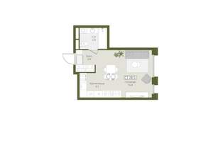 Студия квартира, вторичка, 28м2, 5/8 этаж