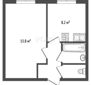 1-к квартира, вторичка, 33м2, 1/6 этаж