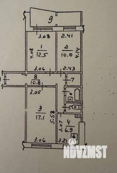 3-к квартира, вторичка, 63м2, 1/9 этаж
