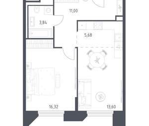 1-к квартира, вторичка, 50м2, 20/30 этаж
