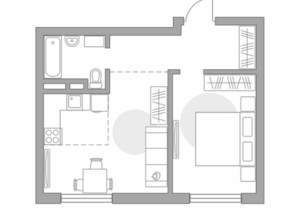 2-к квартира, строящийся дом, 40м2, 4/14 этаж