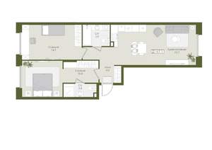 2-к квартира, вторичка, 67м2, 1/8 этаж