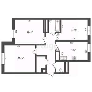3-к квартира, вторичка, 96м2, 2/25 этаж