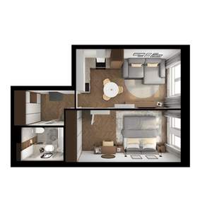 1-к квартира, вторичка, 42м2, 6/9 этаж