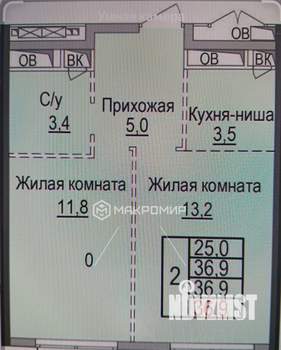 1-к квартира, сданный дом, 37м2, 22/24 этаж
