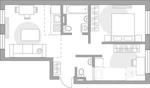 3-к квартира, строящийся дом, 51м2, 1/6 этаж