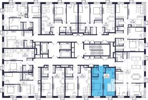 1-к квартира, вторичка, 40м2, 22/28 этаж