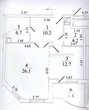 1-к квартира, вторичка, 63м2, 8/10 этаж