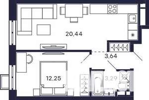 1-к квартира, вторичка, 40м2, 14/28 этаж