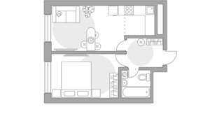 2-к квартира, строящийся дом, 35м2, 18/23 этаж