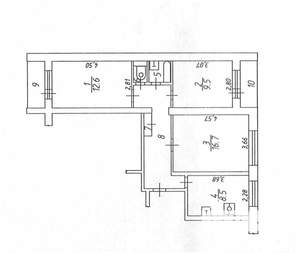 3-к квартира, вторичка, 64м2, 2/9 этаж