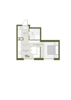 1-к квартира, вторичка, 30м2, 2/8 этаж