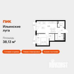 1-к квартира, вторичка, 38м2, 8/9 этаж