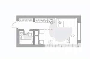 Студия квартира, вторичка, 21м2, 24/24 этаж