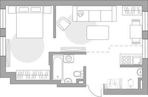 2-к квартира, вторичка, 42м2, 1/6 этаж